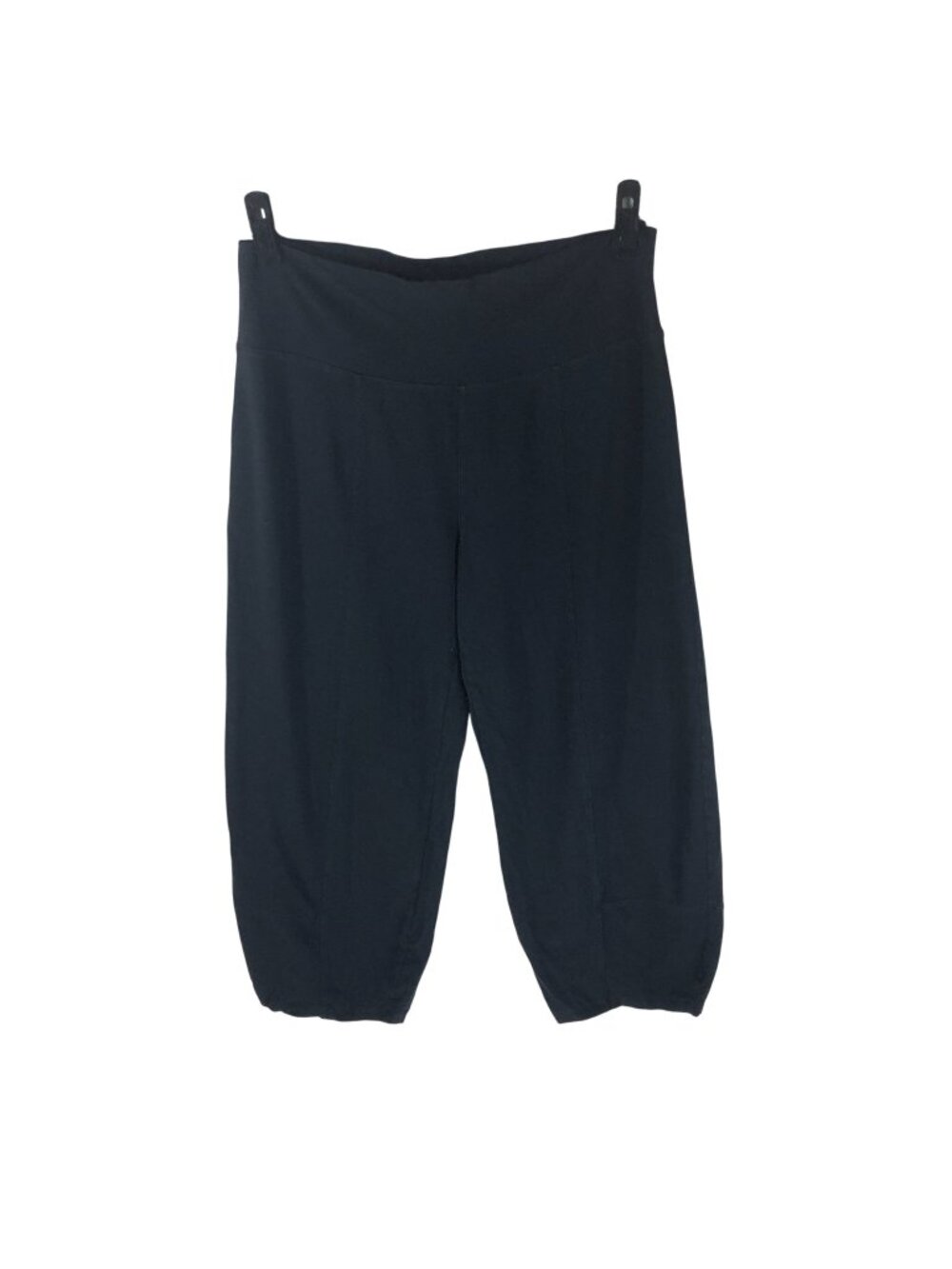Eileen Fisher Womens Black Barrel Cropped Pants Medium Cotton Stretch Pull On